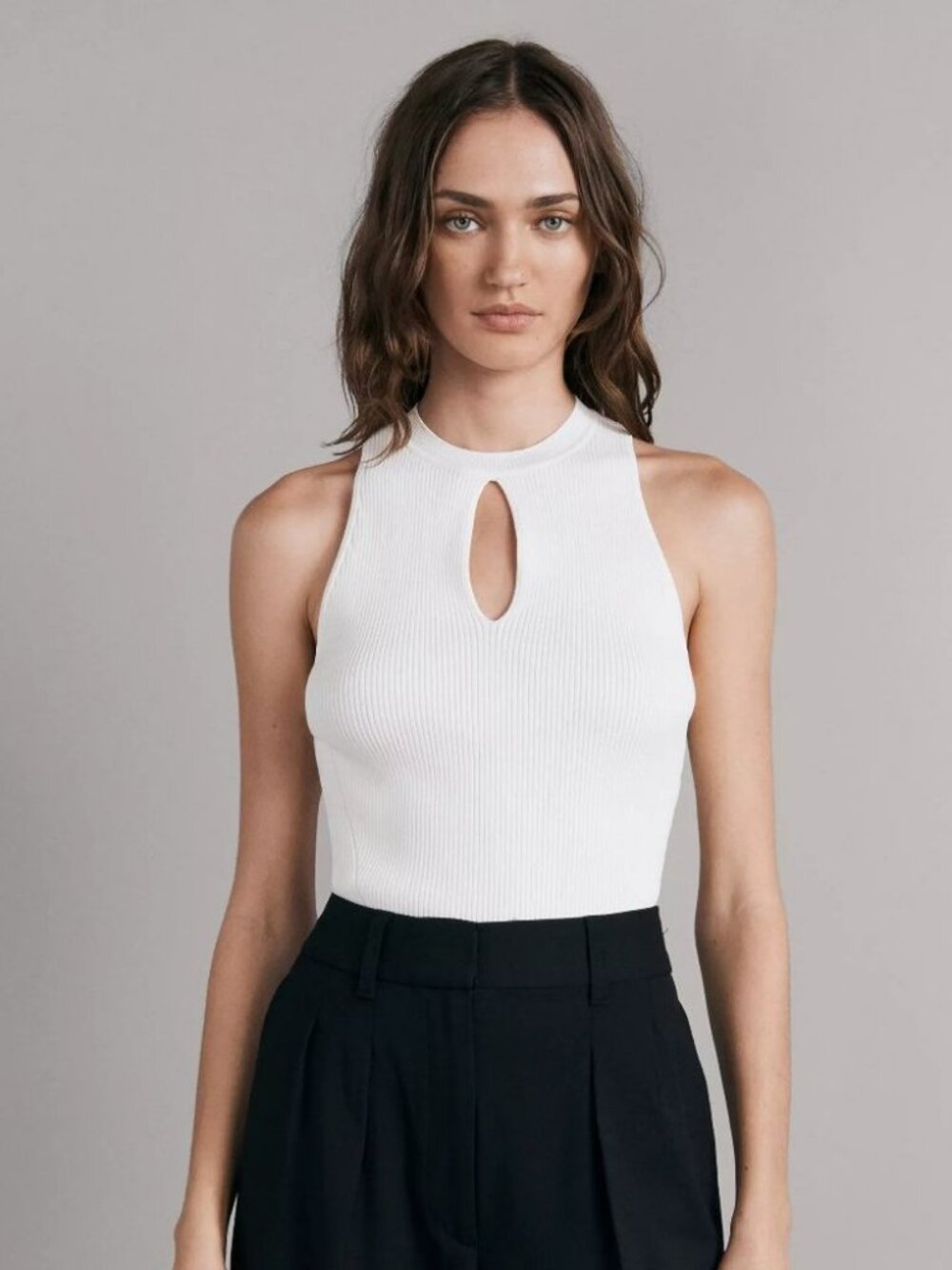 NWT Womens Rag & Bone Ivory (Item- 40) Asher Keyhole Tank Top XS